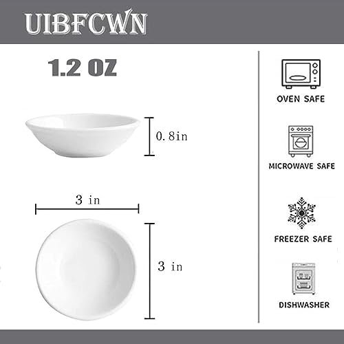 UIBFCWN 12 Pack Soy Sauce Dish 3inch Ceramic Dipping Bowls Bulk, 1.2 Oz White Dipping Sauce Bowls/Dishes, Small Dipping Sauce Cups for Sushi Ketchup Olive Oil Appetizer UIBFCWN 12 Pack Soy Sauce Dish 3inch Ceramic Dipping Bowls Bulk, 1.2 Oz White Dipping Sauce Bowls/Dishes, Small Dipping Sauce Cups for Sushi Ketchup Olive Oil Appetizer