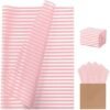 MUNILAIL 100 Sheets Light Pink Striped Tissue Paper 14 x 20 Inches Pink and White Tissue Paper Striped Gift Wrapping Paper for Birthday Wedding Baby Shower Gift Packing DIY Crafts MUNILAIL 100 Sheets Light Pink Striped Tissue Paper 14 x 20 Inches Pink and White Tissue Paper Striped Gift Wrapping Paper for Birthday Wedding Baby Shower Gift Packing DIY Crafts