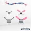 Beadalon Jewelry Making Bead Stopper - Metal & Pink Tips, Combo Pack, 4 pc | Stainless Steel with Easy Squeeze, Secure Bead Holding and Portable Design, Compatible with beading wire, thread, and string