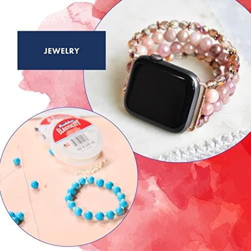 Beadalon Elasticity Bead String - Bracelet Cord, 0.5 mm/100 m, Clear | Latex-Free Rubber Stretch Cord, Tangle-Free Spooled Design, Elastic Cord for Bracelet Making & Jewelry Crafts, Made in USA Beadalon Elasticity Bead String - Bracelet Cord, 0.5 mm/100 m, Clear | Latex-Free Rubber Stretch Cord, Tangle-Free Spooled Design, Elastic Cord for Bracelet Making & Jewelry Crafts, Made in USA