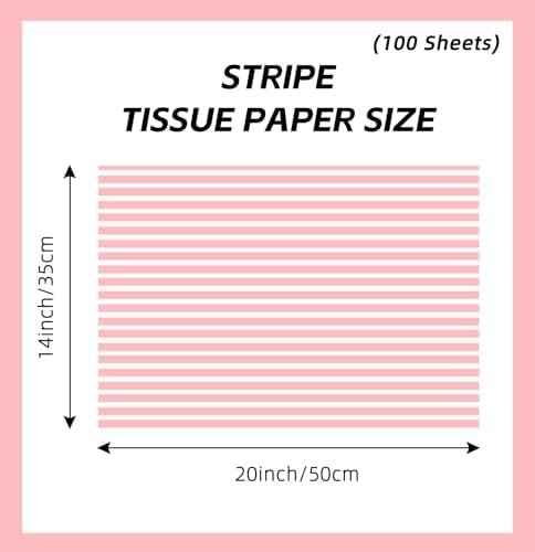 MUNILAIL 100 Sheets Light Pink Striped Tissue Paper 14 x 20 Inches Pink and White Tissue Paper Striped Gift Wrapping Paper for Birthday Wedding Baby Shower Gift Packing DIY Crafts MUNILAIL 100 Sheets Light Pink Striped Tissue Paper 14 x 20 Inches Pink and White Tissue Paper Striped Gift Wrapping Paper for Birthday Wedding Baby Shower Gift Packing DIY Crafts