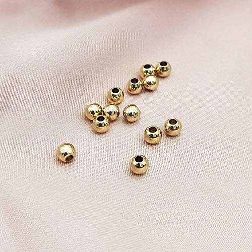 INSPIRELLE 200pcs 4mm Long-Lasting Pale Gold Plated Brass Rond Beads | Roundelle Metal Loose Connector Beads Metal Spacer Smooth Beads for Bracelet Jewelry Making INSPIRELLE 200pcs 4mm Long-Lasting Pale Gold Plated Brass Rond Beads | Roundelle Metal Loose Connector Beads Metal Spacer Smooth Beads for Bracelet Jewelry Making