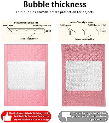 Bubble Mailers, 4x7 Inch Padded Bubble Mailers Pack of 100 Bubble Envelopes Opaque Self Seal Adhesive Waterproof Bags for Shipping and Packaging (Pink, 4x7-100Pc)
