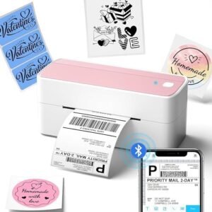 Phomemo Bluetooth Thermal Label Printer, 241BT 4X6 Shipping Label Printer | Wireless Label Printer for Small Business and Shipping Package, Compatible with iPhone, Android, Shopify, Amazon, USPS, Pink Phomemo Bluetooth Thermal Label Printer, 241BT 4X6 Shipping Label Printer | Wireless Label Printer for Small Business and Shipping Package, Compatible with iPhone, Android, Shopify, Amazon, USPS, Pink