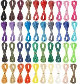 40 Colors Wax String for Bracelet Making, Waxed Thread Cord, Polyester Rope for Jewelry, DIY Bracelets, Necklace and Macrame