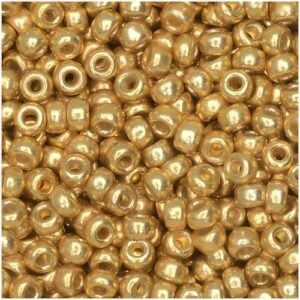 Miyuki Round Rocailles Seed Beads – Size 8/0 (3mm), Duracoat Galvanized Gold, 22 g, Made in Japan Miyuki Round Rocailles Seed Beads – Size 8/0 (3mm), Duracoat Galvanized Gold, 22 g, Made in Japan