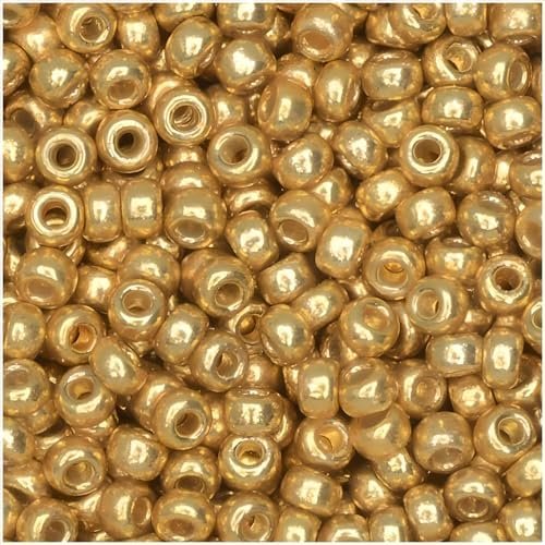 Miyuki Round Rocailles Seed Beads – Size 8/0 (3mm), Duracoat Galvanized Gold, 22 g, Made in Japan Miyuki Round Rocailles Seed Beads – Size 8/0 (3mm), Duracoat Galvanized Gold, 22 g, Made in Japan