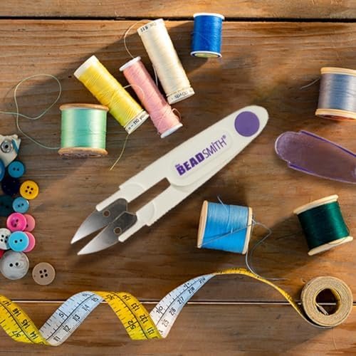 The Beadsmith Thread Cutter – 4.5” Long – Spring Action Handle – Includes Safety Cover – Easily Cuts Through Threads, Textiles, Yarn, Paper, Thin Wire and Other Crafting Materials The Beadsmith Thread Cutter – 4.5” Long – Spring Action Handle – Includes Safety Cover – Easily Cuts Through Threads, Textiles, Yarn, Paper, Thin Wire and Other Crafting Materials