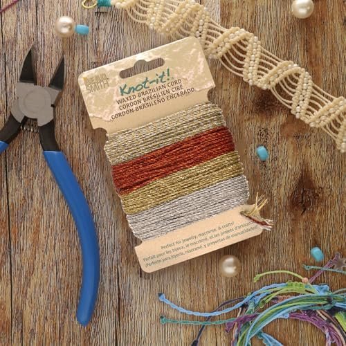 The Beadsmith Knot It Waxed Polyester Cord – Metallics – 0.7mm Diameter – 4 Cords, 15 Yards Each – Make Jewelry, Macrame, Friendship Bracelets and DIY Crafts The Beadsmith Knot It Waxed Polyester Cord – Metallics – 0.7mm Diameter – 4 Cords, 15 Yards Each – Make Jewelry, Macrame, Friendship Bracelets and DIY Crafts
