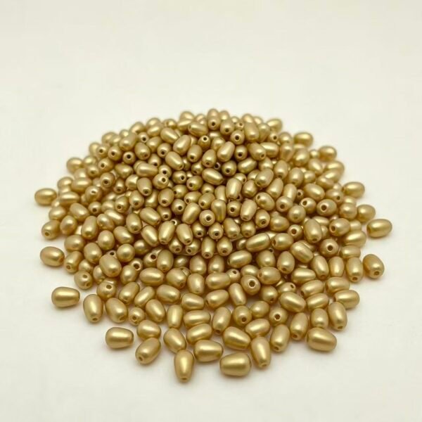 Metallic Teardrop Pearls and Oval Rice Glass Pearl Beads