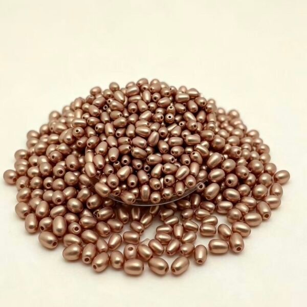 Metallic Teardrop Pearls and Oval Rice Glass Pearl Beads