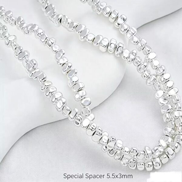 Irregular Spacer Beads Silver Plated Bulk Material Irregular Spacer Beads Silver Plated Bulk Material