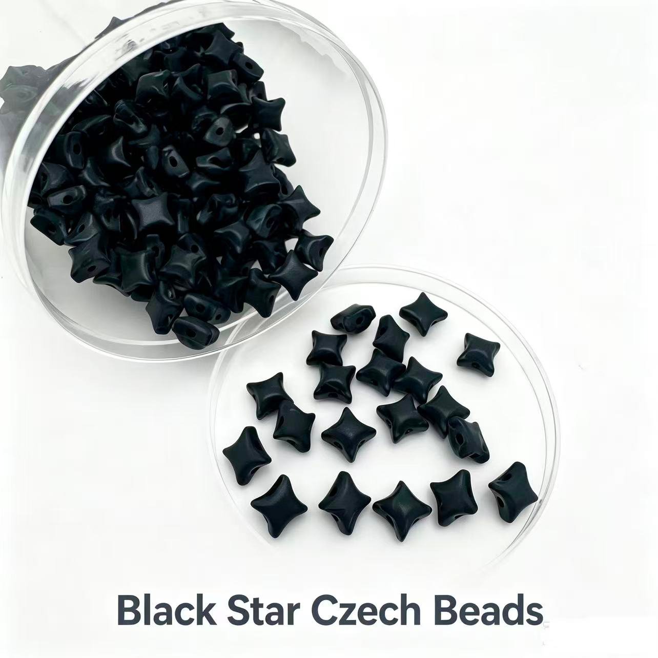 Czech Double Hole 4-Point-Star Beads Czech Double Hole 4-Point-Star Beads