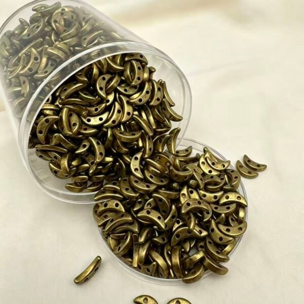 Czech Crescent TwoHole Moon Beads