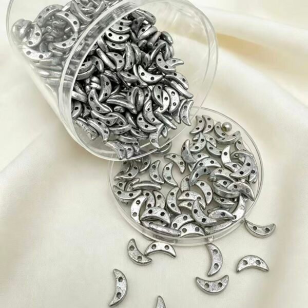 Czech Crescent TwoHole Moon Beads