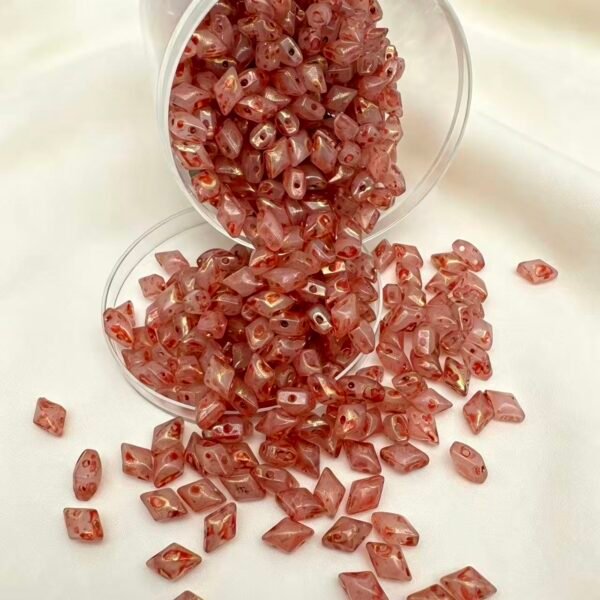 Czech Double Hole Dimond Beads Czech Double Hole Dimond Beads