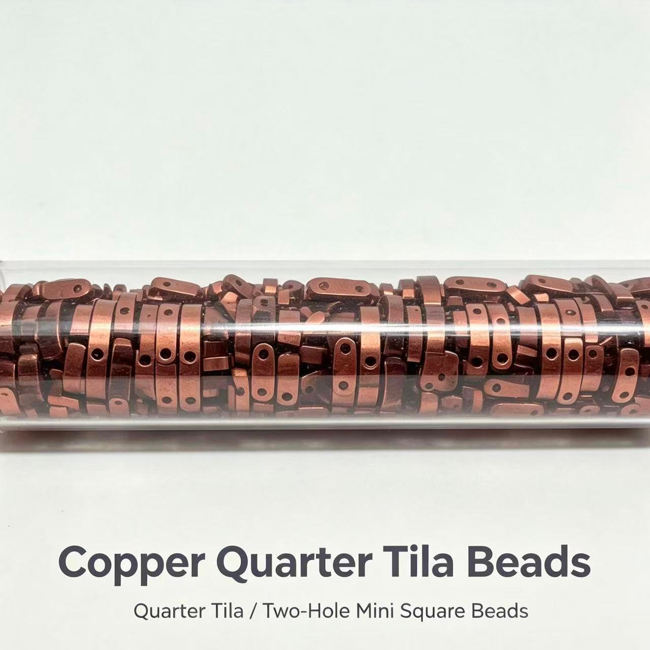 Czech_Tila_two_hole_beads - Copper Quater Tila Czech_Tila_two_hole_beads
