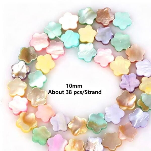 Macaron Flower Shell Beads 10mm 34pcs 1 strand Macaron Heart Shell Beads 8mm 43 pcs 1 strand