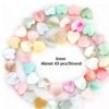 Macaron Heart Shell Beads 8mm 43 pcs 1 strand Macaron Color Shell Beads, Natural Shell