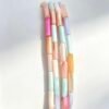 Macaron Long Tube Shell Beads 4-13mm 29pcs 1 strand Macaron Color Shell Beads, Natural Shell