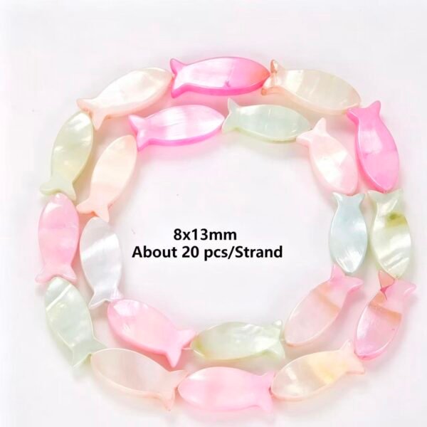 8*13mm Macaron Shell Fish Beads 8-13 mm 20pcs Macaron Color Shell Beads, Natural Shell