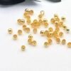 18K Gold Crimp Beads | 2.5mm, 18K Gold & Bright Silver Plated, 100 Pieces Per Pack, Easy Crimp High Tarnish Resistant Metal Stopper Beads for Bracelet Necklace DIY Jewelry Findings