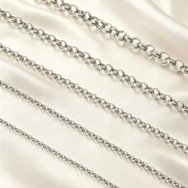 1m (3 inches )Stainless Steel 18K Gold Vacuum 2mm Plated Pearl Chain, Color‑Retaining DIY Jewelry Chain for Necklaces & Bracelets