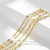 2mm 18k Gold lip chain Vacuum Plated Thin Plain Chain for Jewelry Making 1m (3 inches)Stainless Steel Lip Chain 2mm, Vacuum Plated Thin Plain Chain for Jewelry Making