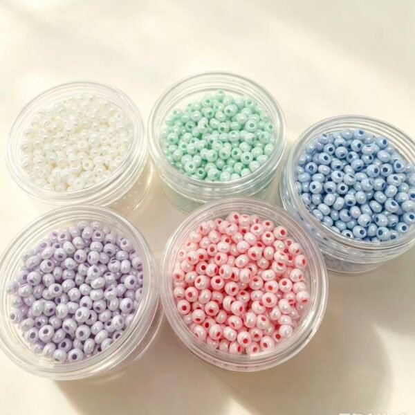 3mm Cream Series Glass Seed Beads 20g , with Clear Storage Box, 20g Per Pack for Jewelry Making DIY Bracelet Earring