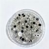 BLACK SILVER 4mm Zircon Double Hole Spacer Beads, 20pcs/Pack, Copper Vacuum Plating Jewelry Making Supplies