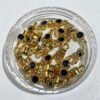 BLUE GOLD 4mm Zircon Double Hole Spacer Beads, 20pcs/Pack, Copper Vacuum Plating Jewelry Making Supplies