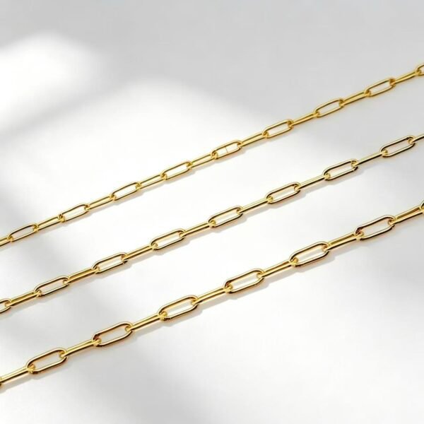 5m(190 Inches)Ultra-Thin Cross Cable Chain0.25*0.8*2mm,18K Vacuum Plated Stainless Steel DIY Jewelry Chain for Bracelet Necklace Making