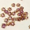 5×7mm Rectangle Zircon Two-Way Link Connector Charms,20pcs/.90 Gold Plated, Jewelry Making Supplies