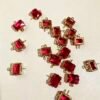 5×7mm Rectangle Zircon Two-Way Link Connector Charms,20pcs/.90 Gold Plated, Jewelry Making Supplies