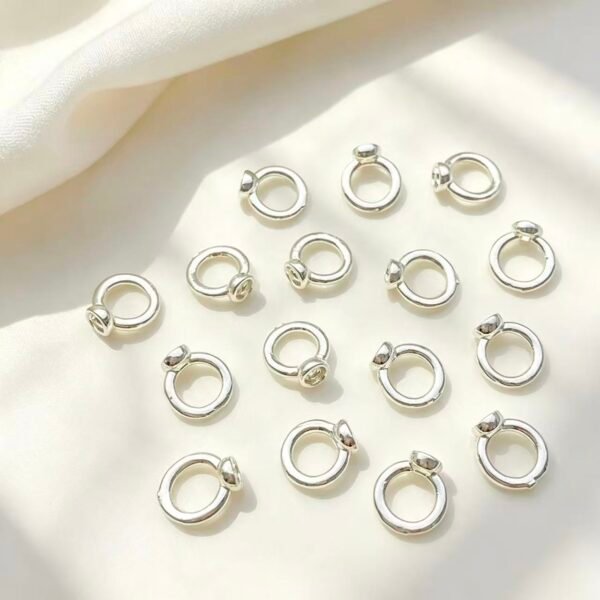 Hide Wire Thread Clasps, 8×7mm, 10pcs/Set | Bright Silver & 18K Gold Plated