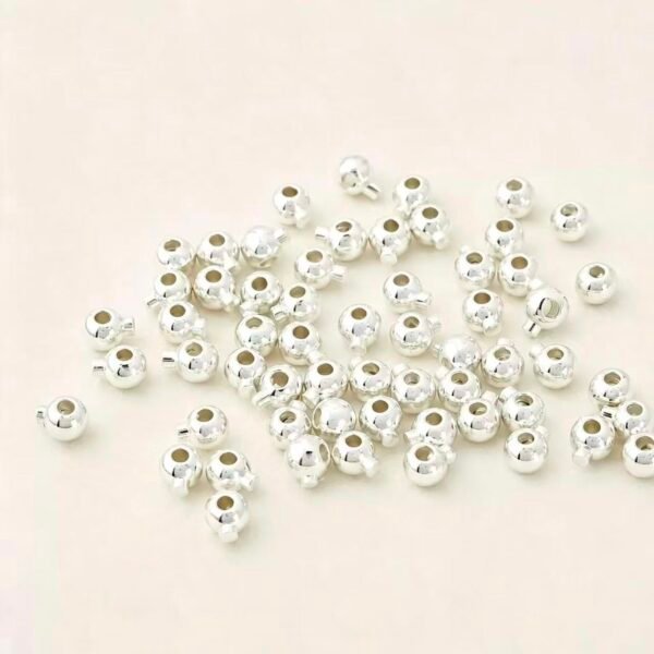 Lollipop Crimp Beads White Gold 3mm lollipop Crimp Ends | 18K Gold & Bright Silver Plated, 50 Pieces Per Pack, Easy Crimp High Tarnish Resistant Tube Ends for Bracelet Necklace Cord DIY Jewelry Findings