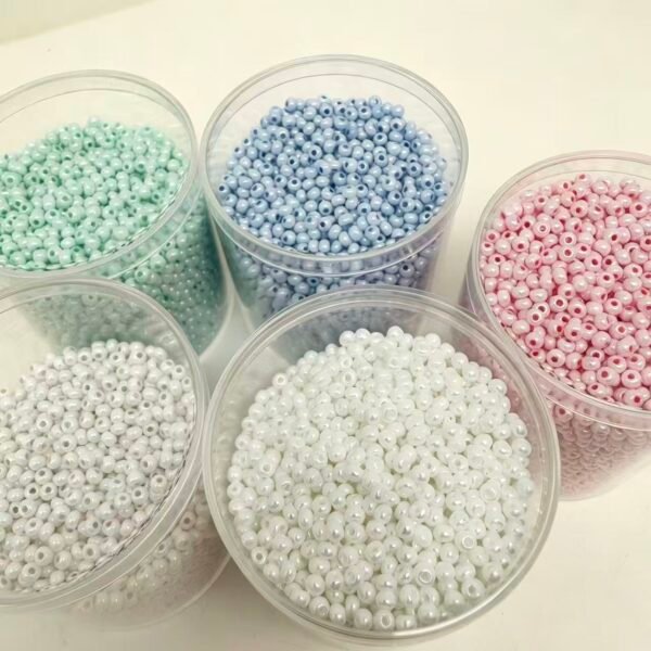 3mm Cream Series Glass Seed Beads 20g , with Clear Storage Box, 20g Per Pack for Jewelry Making DIY Bracelet Earring