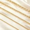 1m (3 inches )Stainless Steel 18K Gold Vacuum 2mm Plated Pearl Chain, Color‑Retaining DIY Jewelry Chain for Necklaces & Bracelets