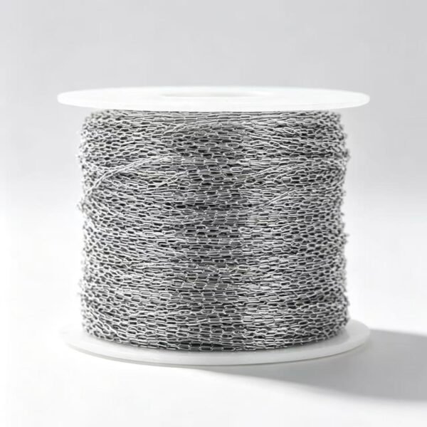 5m(190 Inches)Ultra-Thin Cross Cable Chain0.25*0.8*2mm,18K Vacuum Plated Stainless Steel DIY Jewelry Chain for Bracelet Necklace Making