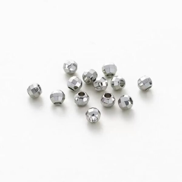 anti-silver Sparkly Shinny Faceted Metal Spacer Beads | 2mm,3mm, 18K Gold & Thick Silver Plated, 100 Beads Per Pack, Sparkly Cut Beads for Jewelry Making Bracelet DIY Supplies