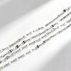 silver Vacuum Plated Thin Plain Chain for Jewelry Making 1m (3 inches)Stainless Steel Lip Chain 2mm, Vacuum Plated Thin Plain Chain for Jewelry Making