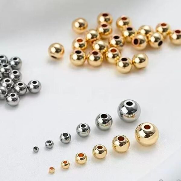 Round Metal Spacer Beads | 2mm,3mm,4mm, Silver & 18K Gold Options, 500 Beads Per Pack, Uniform Size for Jewelry Making Bracelet Necklace DIY Supplies