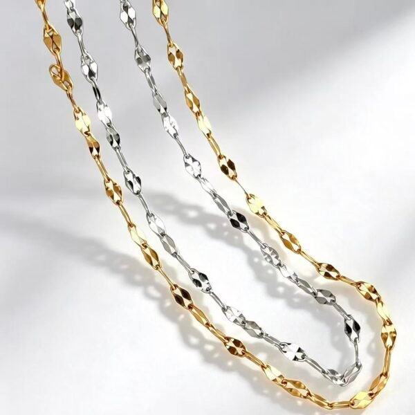微信图片_20260902152328 1m (3 inches)Stainless Steel Lip Chain 2mm, Vacuum Plated Thin Plain Chain for Jewelry Making